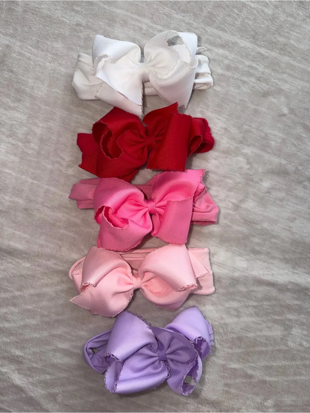 Wee Ones Bow Headband Set - White, Red, Hot Pink, Light Pink, Peach, Lavender